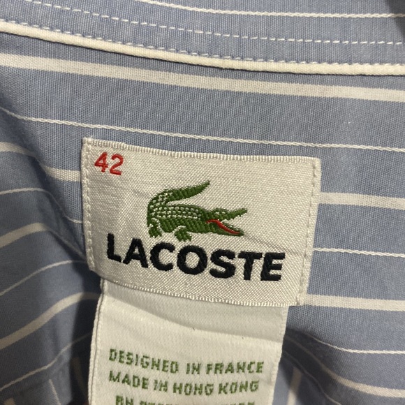 LaCoste button-up💯% cotton🐊pocket sz42+Hobo Bag  & keychain - Picture 7 of 17